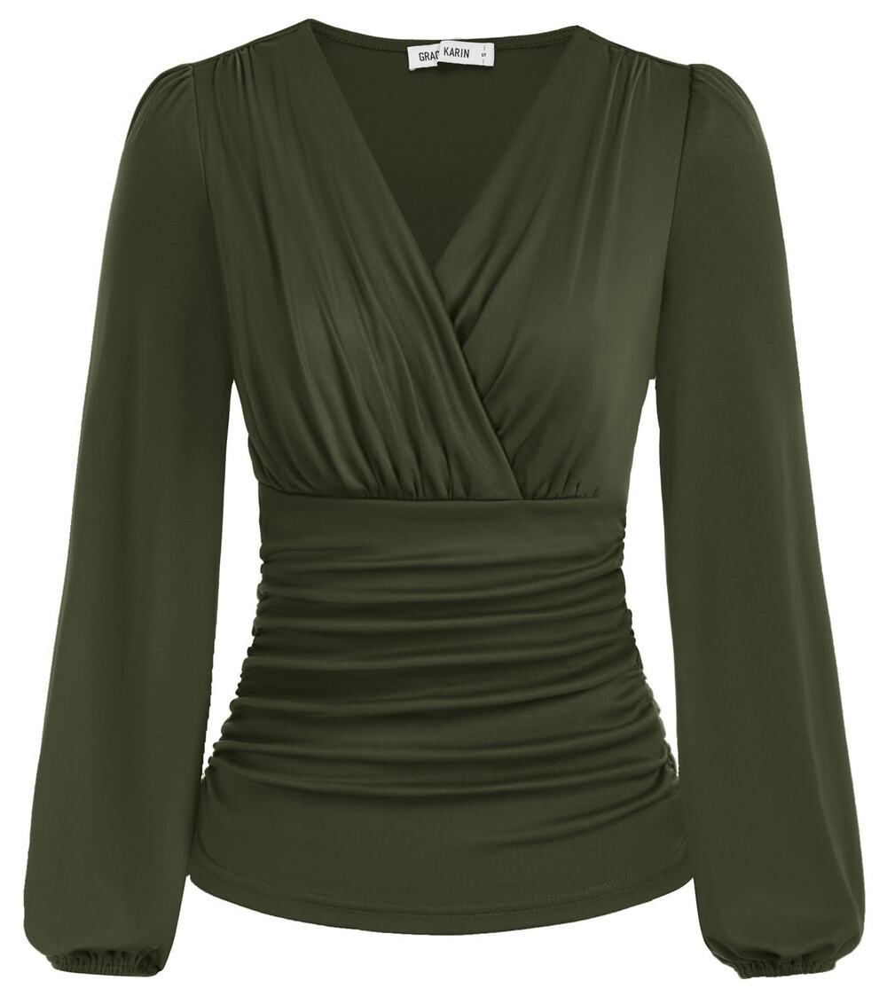 S Long Sleeve Shirts for Women Fall Tops Business Casual Office Work Blouse